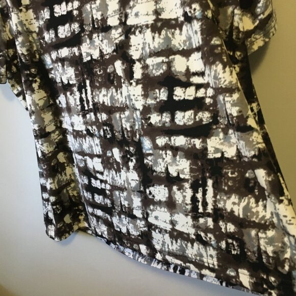 Vintage Tradition Canadian Modern Ink Blot Studded Shoulder Drape Neck Tee - Picture 9 of 16